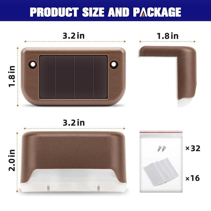 Solar Step Lights Outdoor Waterproof Led Solar Fence Lamp for Patio, Stairs,Garden Pathway, Step and Fences(Warm White)
